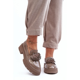 Dámské boty se zdobením na pásku YL97, béžová béžový 2