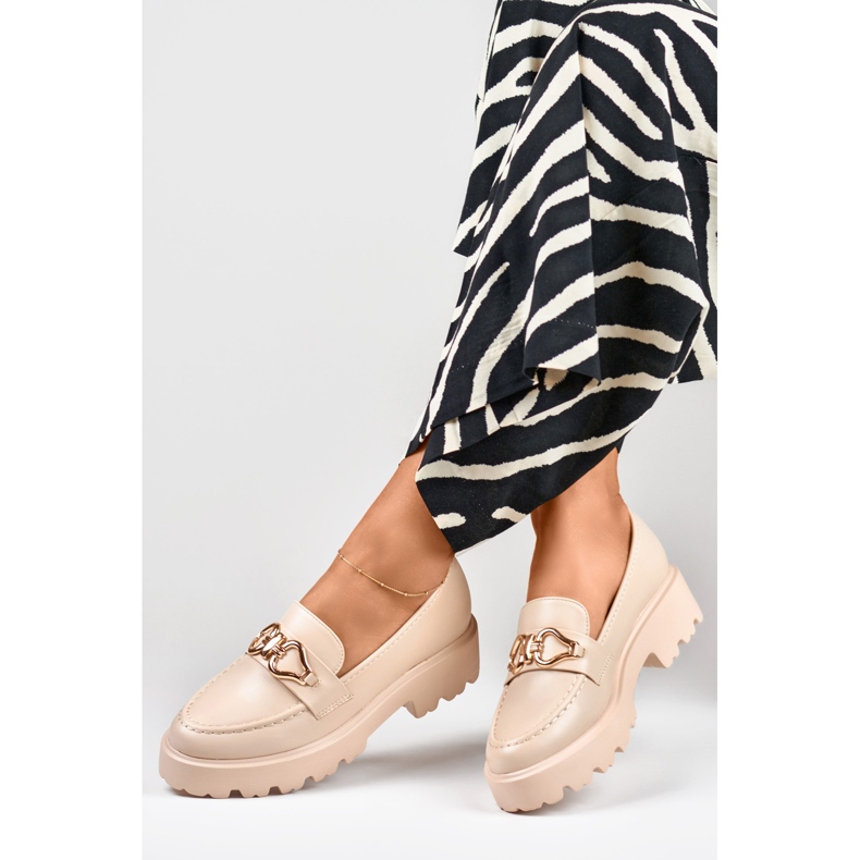 Béžové boty se zdobením B2733BE béžový 2