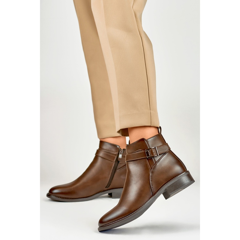 Dámské kozačky CH2225BR béžové a hnědé hnědý 2