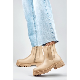 Dámské boty Chelsea 250004TA-PU béžová béžový 2 Dámské boty Chelsea 250004TA-PU béžová béžový 2