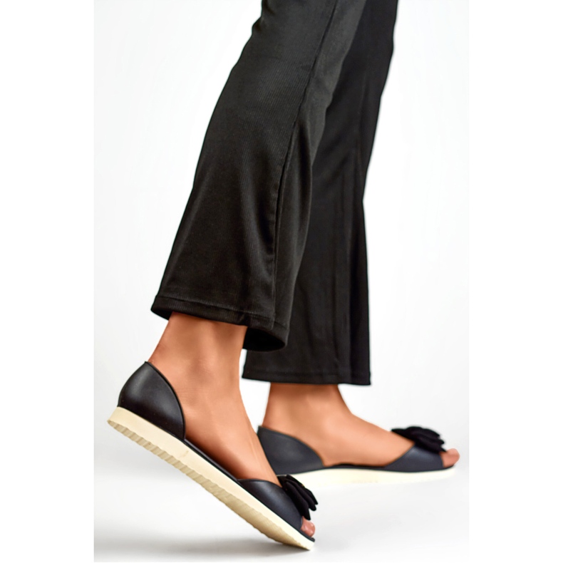 Dámské balerínky s mašlí BG162B, černé černá 1 Dámské balerínky s mašlí BG162B, černé černá 1