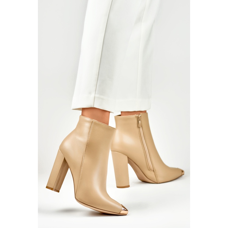 Boty Model MS2055KH Tmavě béžová - PRIMO béžový 2