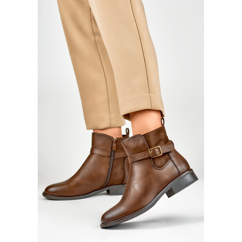 Dámské nezateplené kozačky CH2228BR hnědé hnědý 2