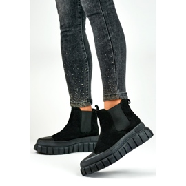 Dámské mírně zateplené kozačky A1006B, černé černá 2 Dámské mírně zateplené kozačky A1006B, černé černá 2