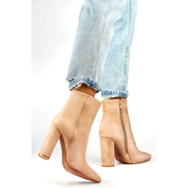 Dámské nezateplené boty D7959KH, béžové béžový 1