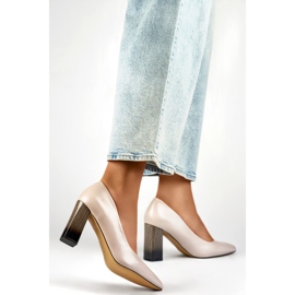 Lodičky s koženou vsadkou GD-FL486A-L.BE béžové béžový 1 Lodičky s koženou vsadkou GD-FL486A-L.BE béžové béžový 1