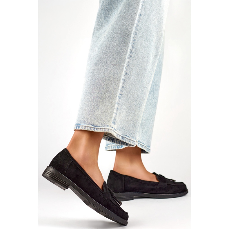 Dámské boty s mašlí 24-12369B černé černá 1