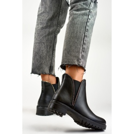 Dámské zateplené Chelsea Boots RXJ-169B, černé černý 1