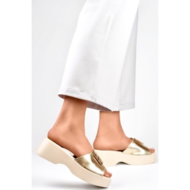 Dámské žabky se zdobením GD-XF1000GO, zlaté žlutá 1