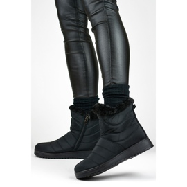 Dámské kožešinové boty do sněhu W76B, černé černá 1