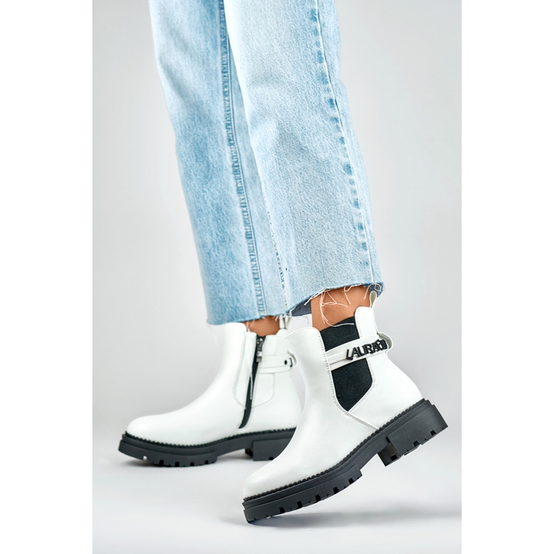 Chelsea boty Model 250005W-PU White - PRIMO bílý 2