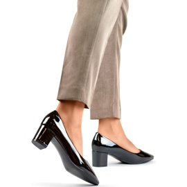 Dámské patentované lodičky CIC-312B, černé černá 1