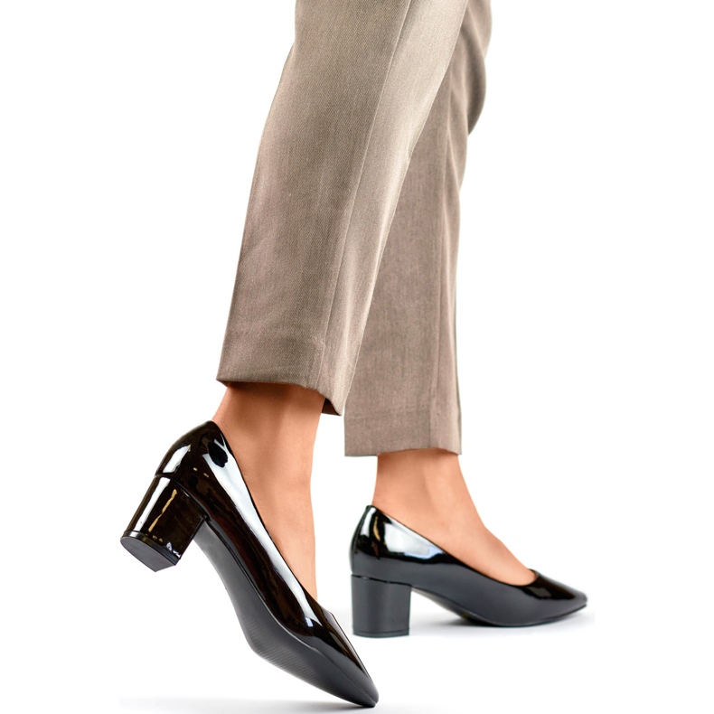 Dámské patentované lodičky CIC-312B, černé černá 1