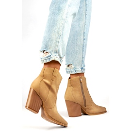 Dámské kozačky podšité kožíškem A5618-8BE, béžová béžový 1 Dámské kozačky podšité kožíškem A5618-8BE, béžová béžový 1