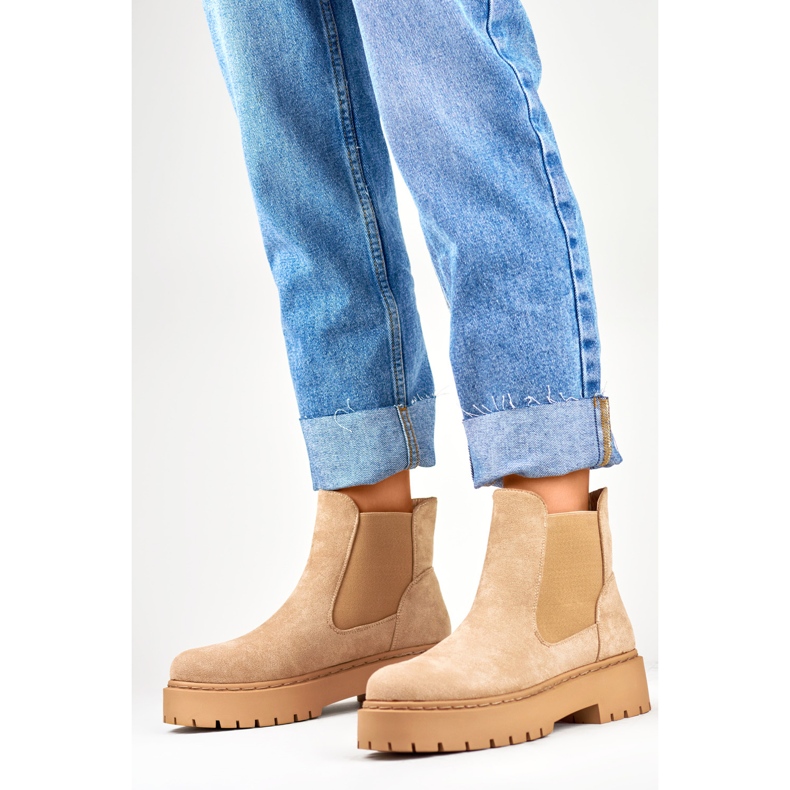 Chelsea boty Model HB-170KH Béžová - PRIMO béžový 1