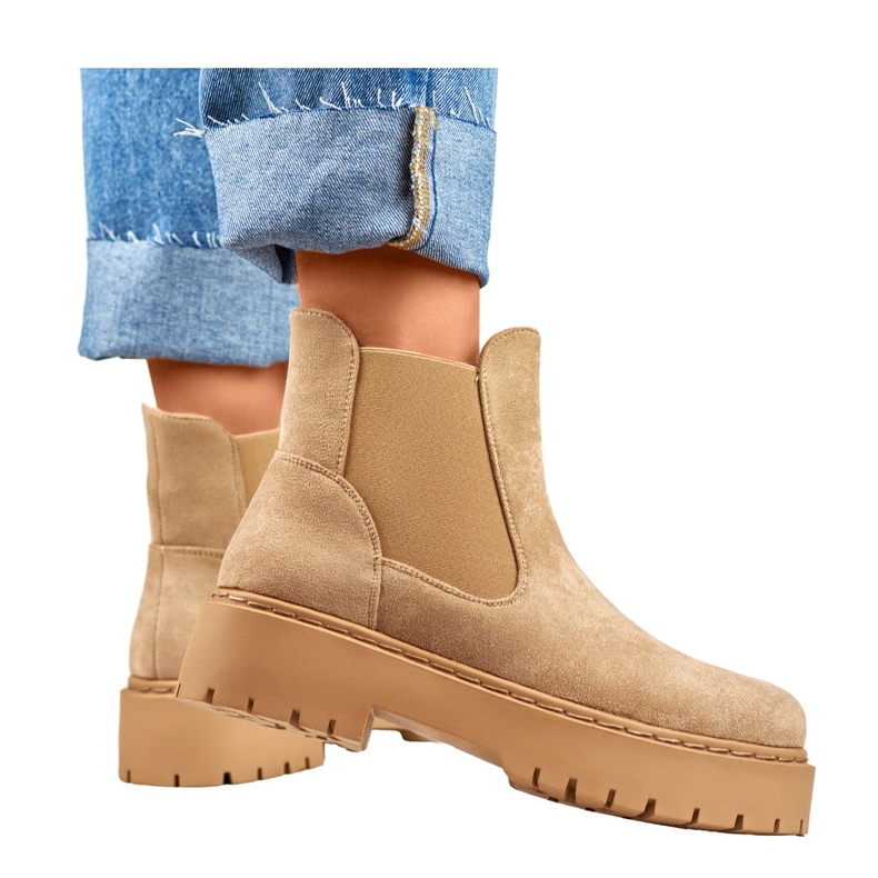 Chelsea boty Model HB-170KH Béžová - PRIMO béžový 2