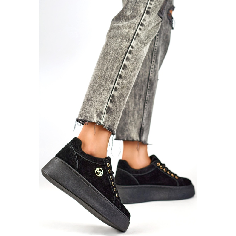 Dámská sportovní obuv na platformě TL251B, černá 1