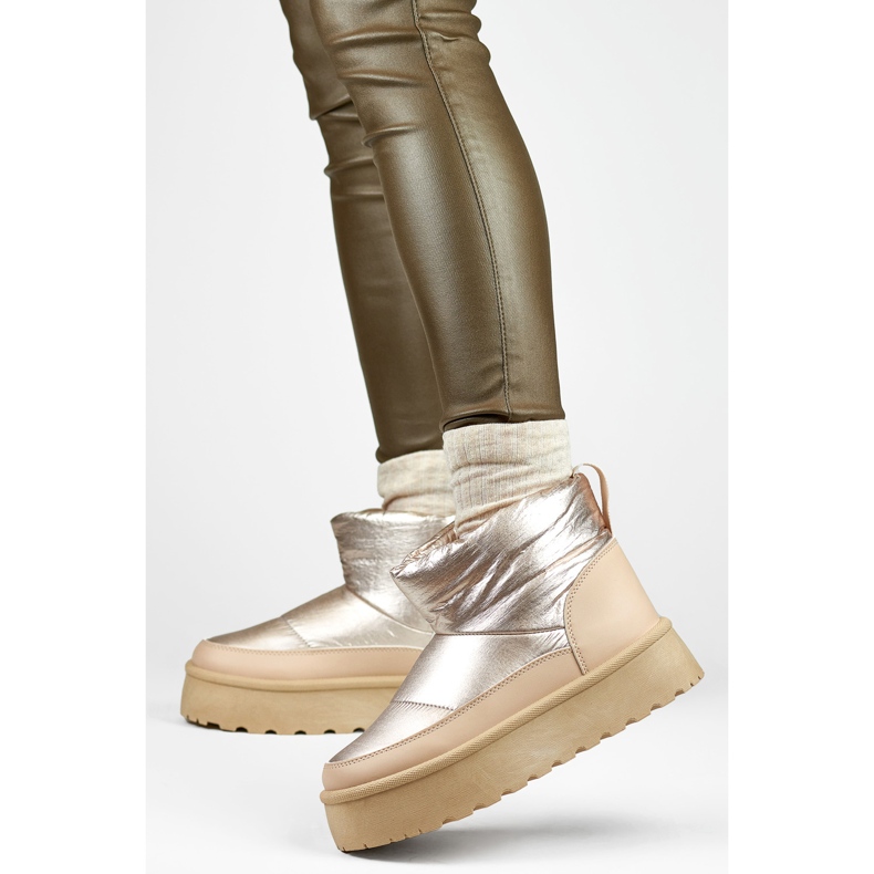 Sněhule Model J2-38-BR Beige/Gold/Pink - PRIMO béžový 1