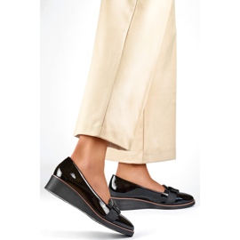 Lodičky na klínku 24-10446B černé černý 1