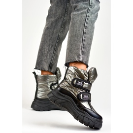 Sněhule se zapínáním na suchý zip 22-PY16062SI šedá 2