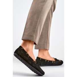 Dámské mokasíny QQ5B s mašlí černý 1