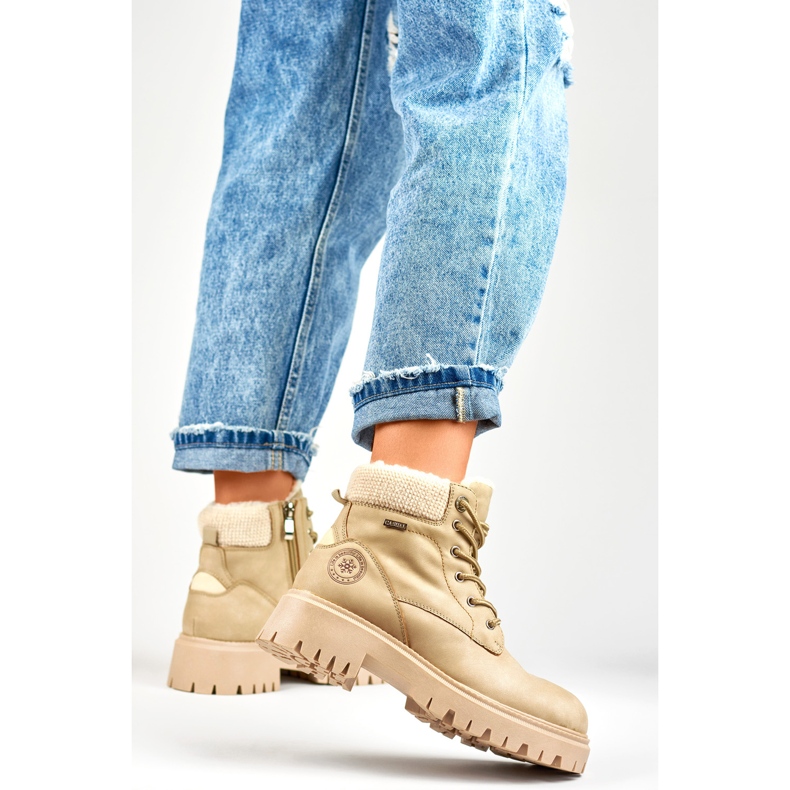 Dámské zateplené boty GD-TL53BE béžový 2 Dámské zateplené boty GD-TL53BE béžový 2