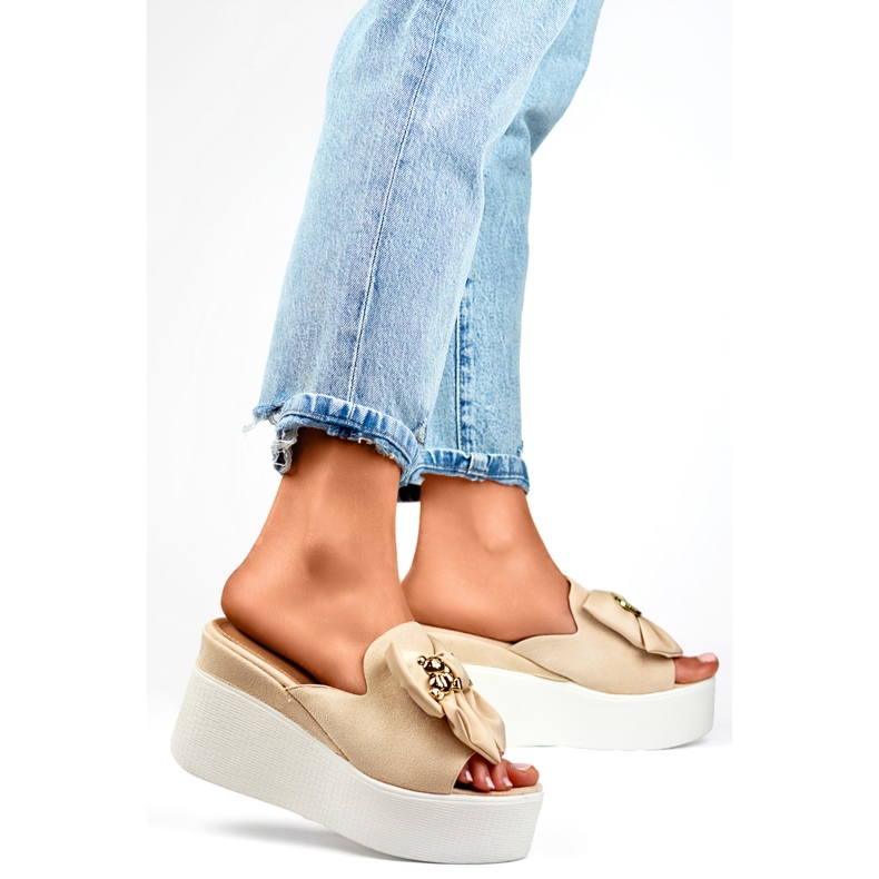 Sandálové žabky Model 8082BE Béžová béžový 1 Sandálové žabky Model 8082BE Béžová béžový 1