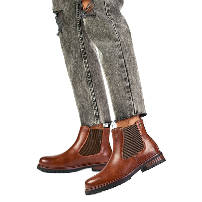 Chelsea boty Model GD-WL71C Brown/Camel - PRIMO hnědý 1