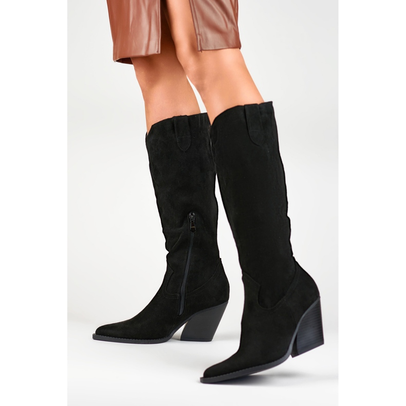 Model 16812B Černé kozačky - PRIMO černá 2