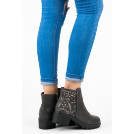 Vices Boty s krystaly šedá 2