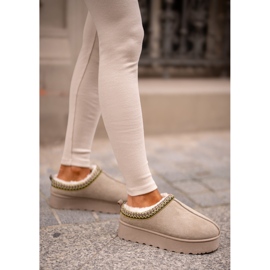 Dámské sněhule na platformě zateplené kožíškem, zelená, Remenia 2