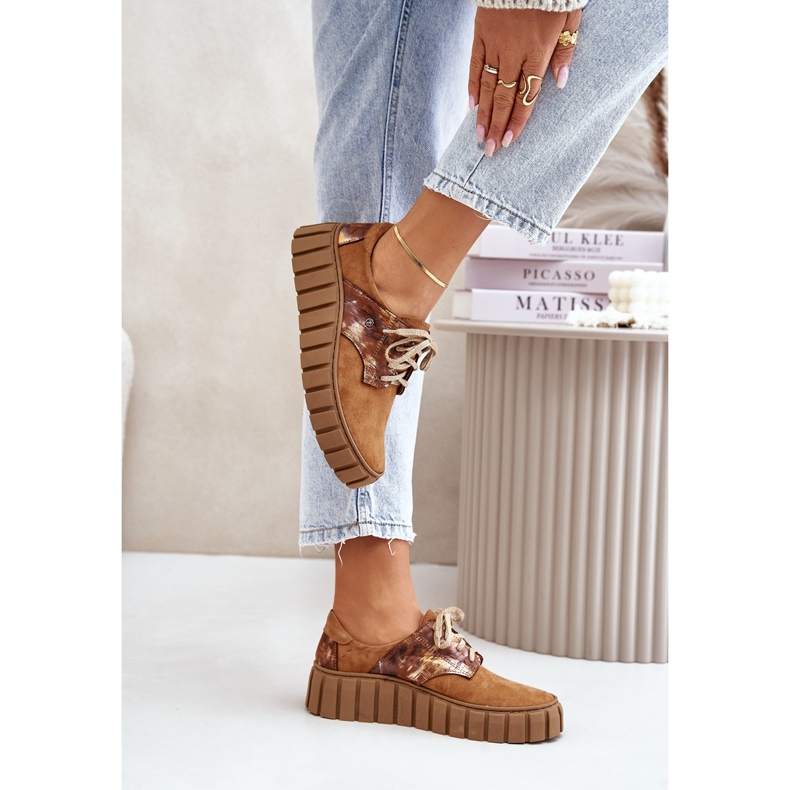 Semišové Boty Na Platformě Hnědé Hypnózy hnědý 2