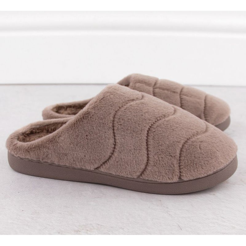 Unisoft W 6622 EVE466A kožešinové domácí pantofle hnědá, béžová/krémová 2