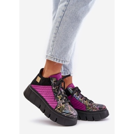 Kožené tenisky na platformě Maciejka 06767-15 Fuchsia černý 1
