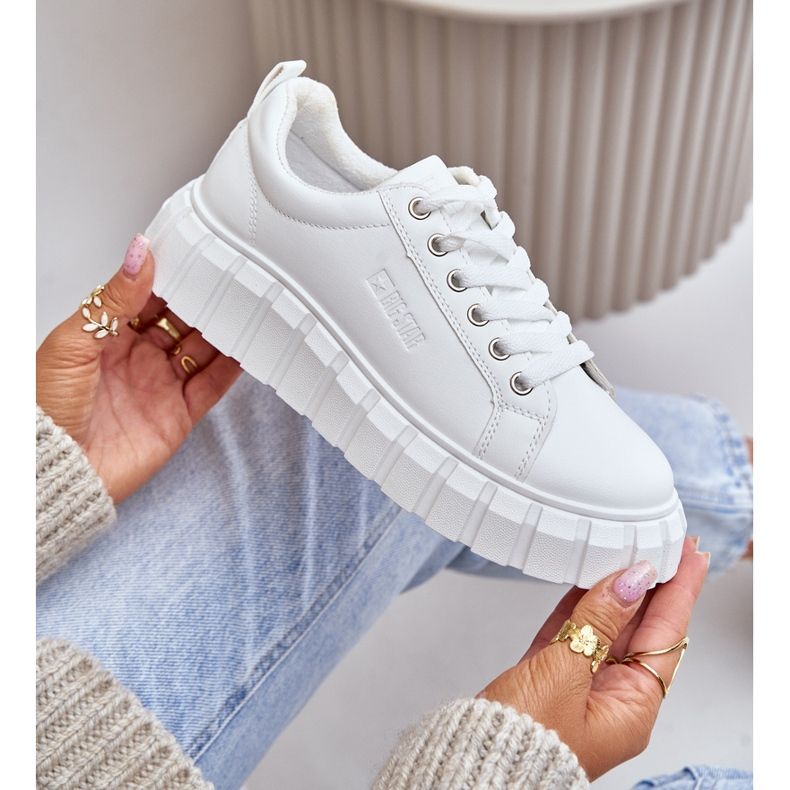 Dámské zateplené tenisky Big Star MM274616 Bílé bílý 2 Dámské zateplené tenisky Big Star MM274616 Bílé bílý 2