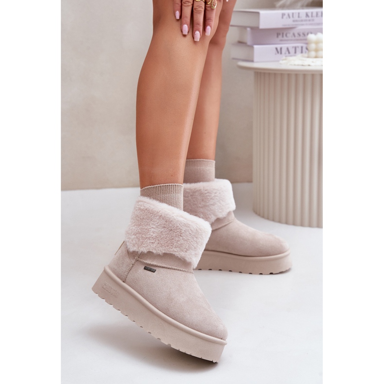 Sněhule na platformě s kožíškem Big Star OO274A107 Světle béžová béžový 2