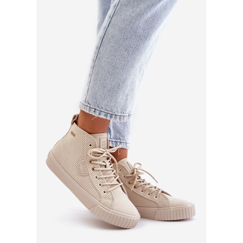 Zateplené manšestrové dámské tenisky Big Star OO274771 Hi-Poly System Béžová béžový 1 Zateplené manšestrové dámské tenisky Big Star OO274771 Hi-Poly System Béžová béžový 1