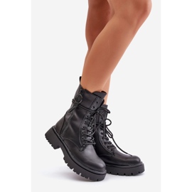 Dámské zateplené pracovní boty vyrobené z eko kůže, černá Nealandra 1