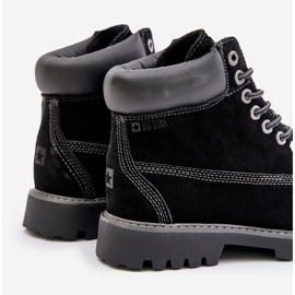 Semišové zateplené pánské boty Big Star OO174138 HI-POLY System Black černý 2