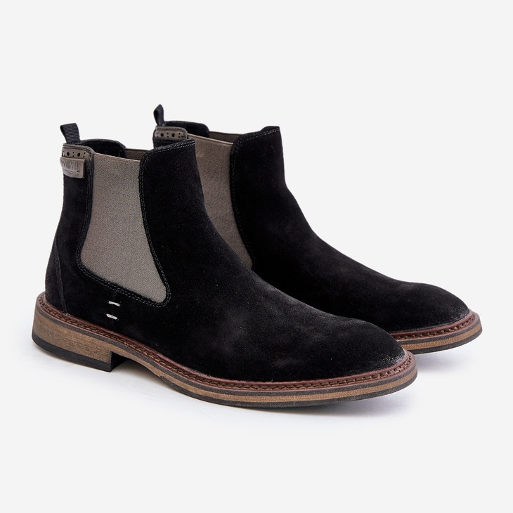 Semišové pánské Chelsea Boots Big Star OO174154 Black černá 1