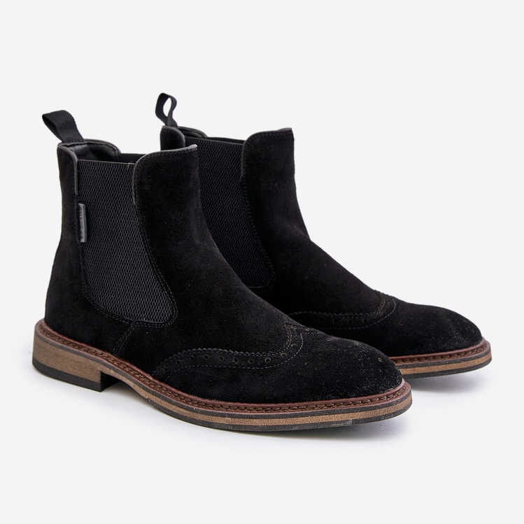 Semišové pánské Chelsea Boots Big Star OO174192 Černá černý 1
