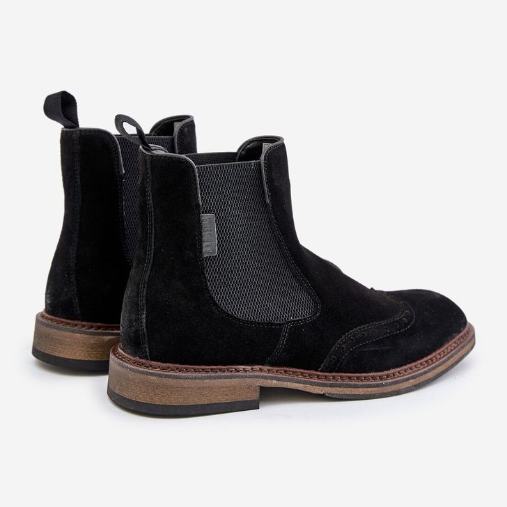 Semišové pánské Chelsea Boots Big Star OO174192 Černá černý 2