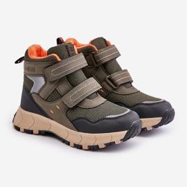 Zateplené dětské sněhule Big Star OO374129 Khaki zelená 1