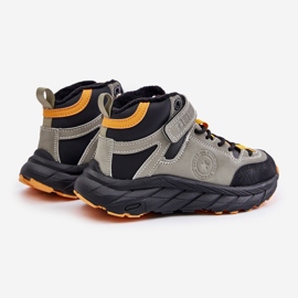 Dětské trekové boty Trappers izolované suchým zipem Big Star OO374181 Khaki zelený 2