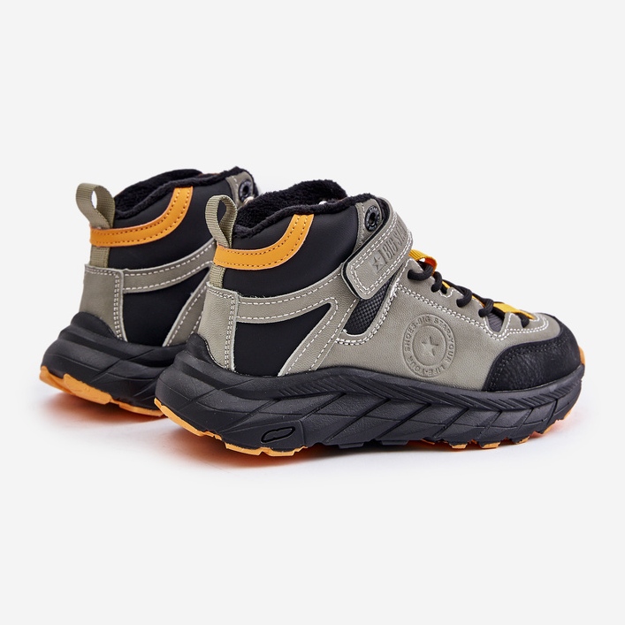 Dětské trekové boty Trappers izolované suchým zipem Big Star OO374181 Khaki zelený 2