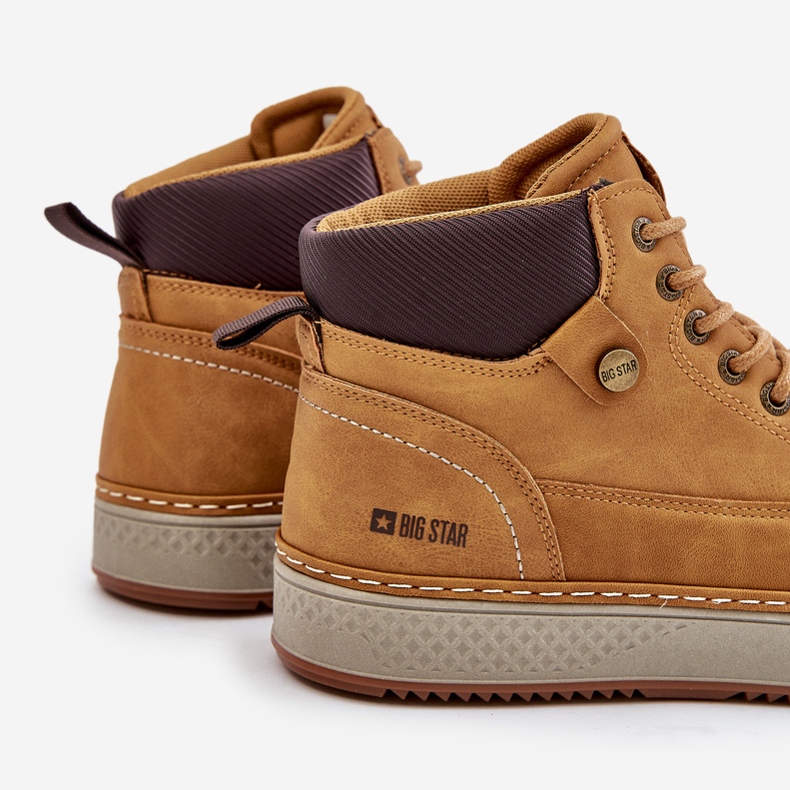 Pánské šněrovací boty Big Star OO174561 Hi-Poly System Camel hnědý 2 Pánské šněrovací boty Big Star OO174561 Hi-Poly System Camel hnědý 2