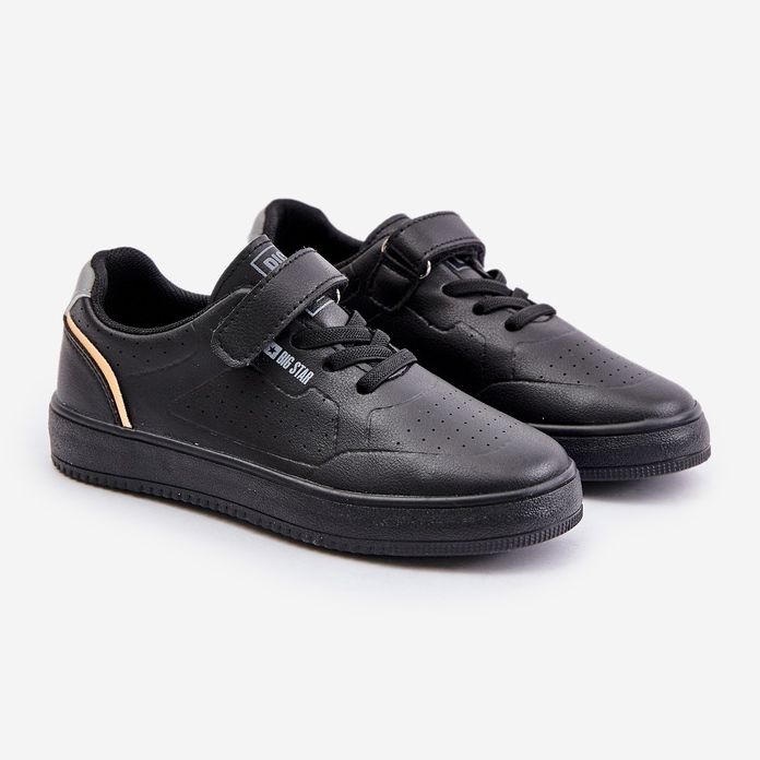 Dětské tenisky vyrobené z eko kůže se suchým zipem Big Star OO374004 Černá 1