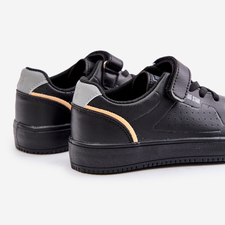 Dětské tenisky vyrobené z eko kůže se suchým zipem Big Star OO374004 Černá černý 2