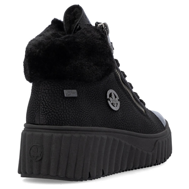 Nepromokavé dámské černé boty na klínku Rieker N2505-00 černá 1 Nepromokavé dámské černé boty na klínku Rieker N2505-00 černá 1