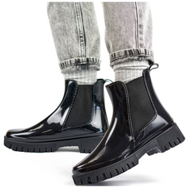 Dámské Chelsea boty se silnou podrážkou, černé YX227-1B černá 1 Dámské Chelsea boty se silnou podrážkou, černé YX227-1B černá 1